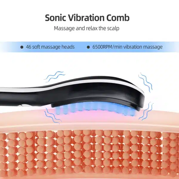 Pettine massaggiatore del cuoio capelluto a vibrazione sonica - immagine 5